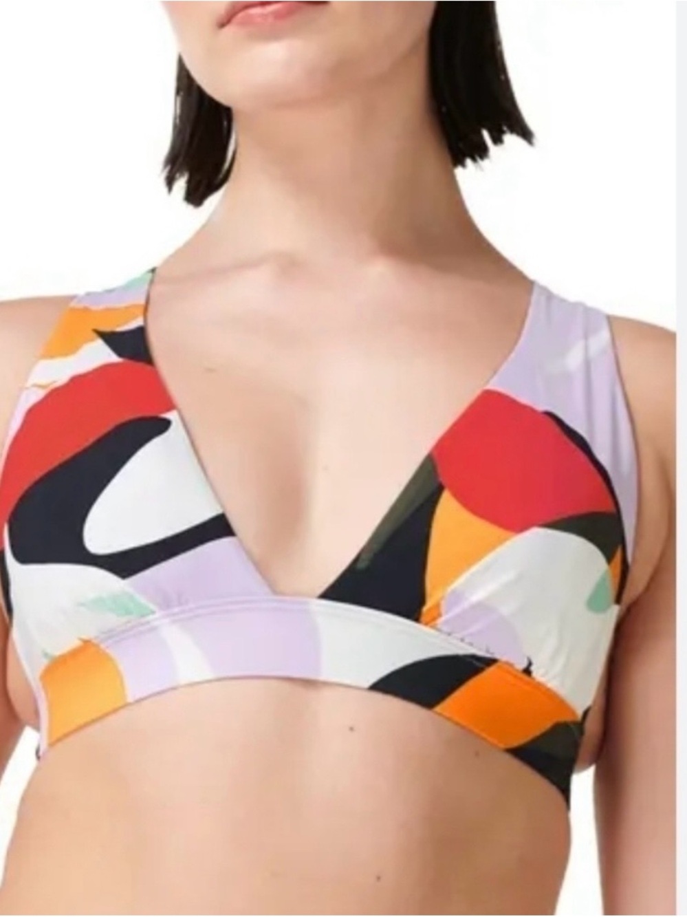 Sweaty Betty NWT Peninsula Xtra Life Bikini Top Green Purple Frond Print, Small